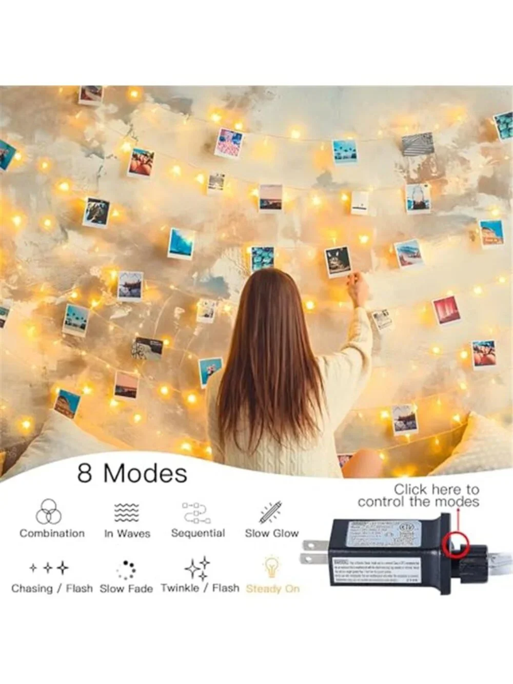 Warm White String Lights 100 LED 33ft Waterproof Indoor Outdoor Christmas